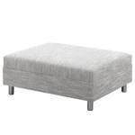 Ecksofa Arimo Strukturstoff - Grau - Grau - Ottomane davorstehend links - Mit Hocker