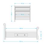 Lit simple en bois massif Cenan Pin massif