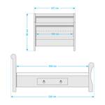 Lit simple en bois massif Cenan Pin massif