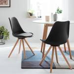 Chaise LINDHOLM Matière synthétique / Hêtre massif - Noir - Lot de 2