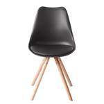 Chaise LINDHOLM Matière synthétique / Hêtre massif - Noir - Lot de 2