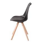 Chaise LINDHOLM Matière synthétique / Hêtre massif - Noir - Lot de 2