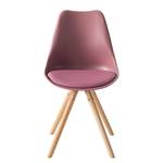 Chaise LINDHOLM Matière synthétique / Hêtre massif - Rose - Lot de 2