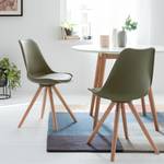 Sedia per sala da pranzo LINDHOLM Materiale plastico / Faggio massello - Verde oliva - Set da 2