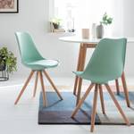 Chaise LINDHOLM Matière synthétique / Hêtre massif - Vert menthe - Lot de 2