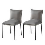 Gestoffeerde stoelen Vail (set van 2) Fluweel/metaal - Grijs