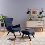 Fauteuil Hepburn I Tissu - Noir - Tissu Milan Bleu foncé - Tissu Milan : Bleu foncé - Noir