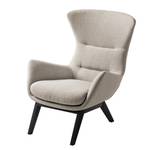 Fauteuil HEPBURN met houten pootjes geweven stof - Geweven stof Milan: Beige - Zwart