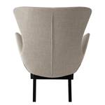 Fauteuil HEPBURN met houten pootjes geweven stof - Geweven stof Milan: Beige - Zwart