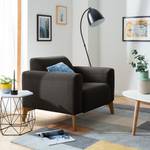 Fauteuil Bora II Tissu - Tissu Saia: Noir-Marron