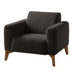 Fauteuil Bora II Tissu - Tissu Saia: Noir-Marron