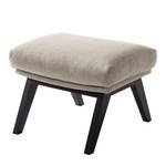 Hocker HEPBURN mit Holzfüßen Webstoff Milan: Beige - Schwarz