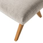 Pouf repose-pieds Hepburn I Tissu - Tissu Milan : Beige - Chêne foncé