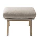 Hocker HEPBURN mit Holzfüßen Webstoff - Webstoff Milan: Beige - Eiche Hell