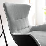 Fauteuil Hepburn I Tissu / Cuir véritable - Chêne foncé