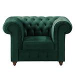 Fauteuil Chesterfield Pintano Velours - Vert vieilli