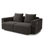 2,5-Sitzer Sofa FINNY Webstoff Saia: Schwarz-Braun - Sitztiefenverstellung