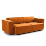 2,5-Sitzer Sofa KINX Webstoff Milan: Rostbraun - Sitztiefenverstellung