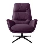 Fauteuil GARBO  avec pied croisé Tissu - Tissu Anda II : Violet - Noir