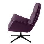 Fauteuil GARBO  avec pied croisé Tissu - Tissu Anda II : Violet - Noir