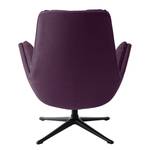 Fauteuil GARBO  avec pied croisé Tissu - Tissu Anda II : Violet - Noir