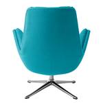 Fauteuil GARBO met kruisvoet geweven stof - Geweven stof Anda II: Turquoise - Chroomkleurig glanzend