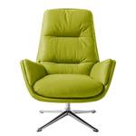 Fauteuil GARBO  avec pied croisé Tissu - Tissu Anda II : Vert - Chrome brillant