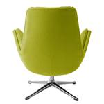 Fauteuil GARBO  avec pied croisé Tissu - Tissu Anda II : Vert - Chrome brillant