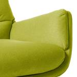 Fauteuil GARBO  avec pied croisé Tissu - Tissu Anda II : Vert - Chrome brillant