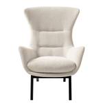 Fauteuil Hepburn I geweven stof - Geweven stof Saia: Beige - Zwart