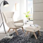 Fauteuil Hepburn I geweven stof - Geweven stof Saia: Beige - Lichte eikenhouten