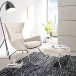 Fauteuil Hepburn II geweven stof - Geweven stof Saia: Beige - Chroomkleurig mat