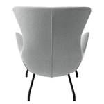 Fauteuil Hepburn II geweven stof - Geweven stof Saia: Lichtgrijs - Zwart