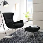 Fauteuil Hepburn II Tissu - Tissu Saia: Anthracite - Chrome mat