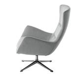 Fauteuil Hepburn III Tissu - Tissu Saia: Gris clair - Chrome brillant