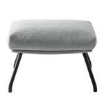 Pouf repose-pieds Hepburn II Tissu - Tissu Saia: Gris clair - Noir