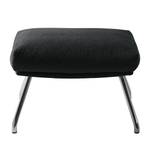 Pouf repose-pieds Hepburn II Tissu - Tissu Saia: Anthracite - Chrome brillant