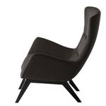 Fauteuil Hepburn I geweven stof - Geweven stof Saia: Zwart-Bruin - Zwart