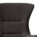 Fauteuil Hepburn I geweven stof - Geweven stof Saia: Zwart-Bruin - Zwart