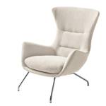 Fauteuil Hepburn II Tissu - Tissu Saia: Beige - Chrome brillant