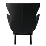 Fauteuil Hepburn I geweven stof - Geweven stof Saia: Antraciet - Zwart