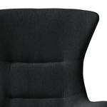 Fauteuil Hepburn I geweven stof - Geweven stof Saia: Antraciet - Zwart