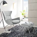 Fauteuil Hepburn II Tissu - Tissu Saia: Gris clair - Chrome mat