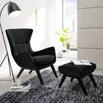 Pouf repose-pieds Hepburn I Tissu - Tissu Saia: Anthracite - Noir