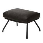 Pouf repose-pieds Hepburn II Tissu - Tissu Saia: Noir-Marron - Noir