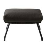 Pouf repose-pieds Hepburn II Tissu - Tissu Saia: Noir-Marron - Noir