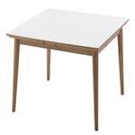 Table extensible Arvid Partiellement en chêne massif - Chêne - Blanc - Largeur : 82 cm - Chêne clair