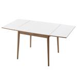 Table extensible Arvid Partiellement en chêne massif - Chêne - Blanc - Largeur : 82 cm - Chêne clair