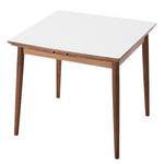 Eettafel Arvid deels massief walnoothout - walnotenhout - Wit - Breedte: 82 cm - Bruin