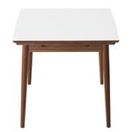 Table extensible Arvid Partiellement en noyer massif - Noyer - Blanc - Largeur : 82 cm - Marron